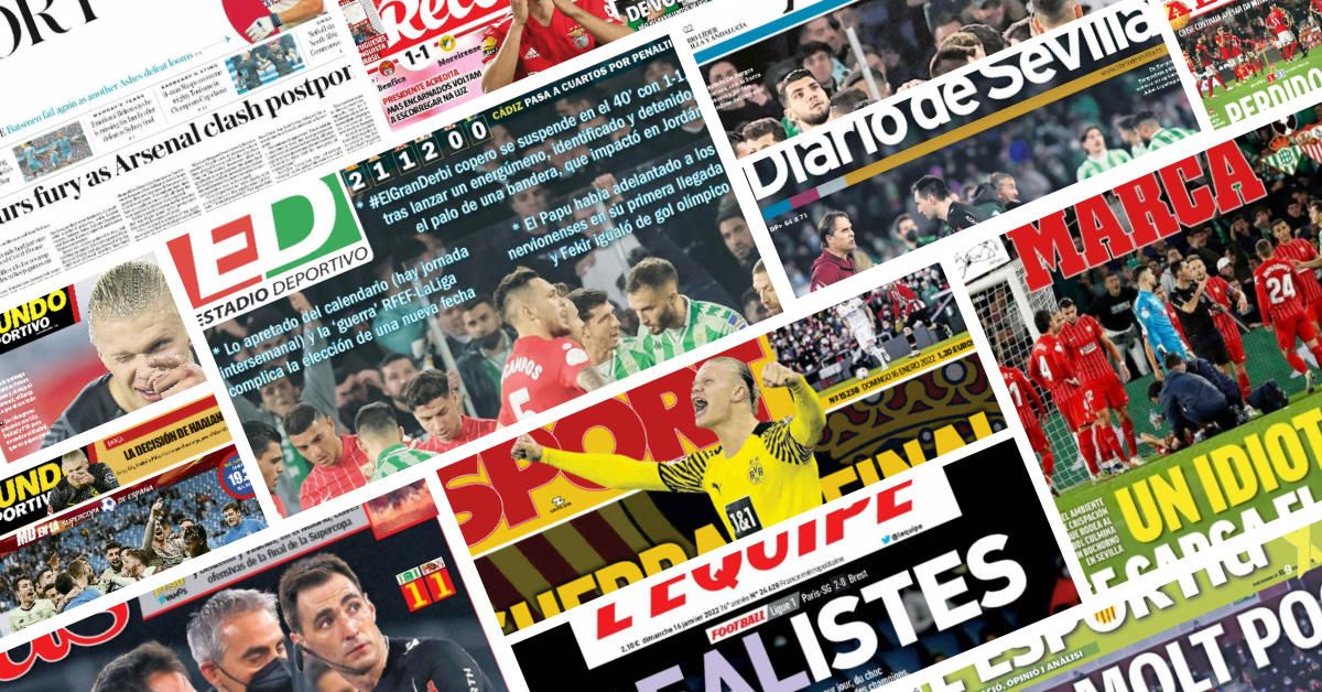 Las portadas de la prensa deportiva de España y Europa en este domingo 16 de enero de 2022.
