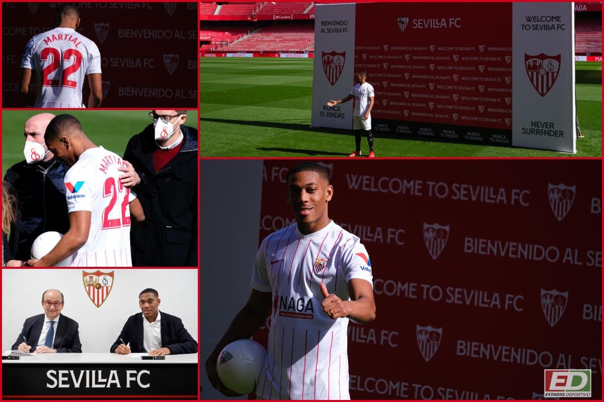 Presentación de Martial como jugador del Sevilla
