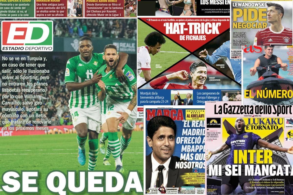 Las portadas de los diarios deportivos